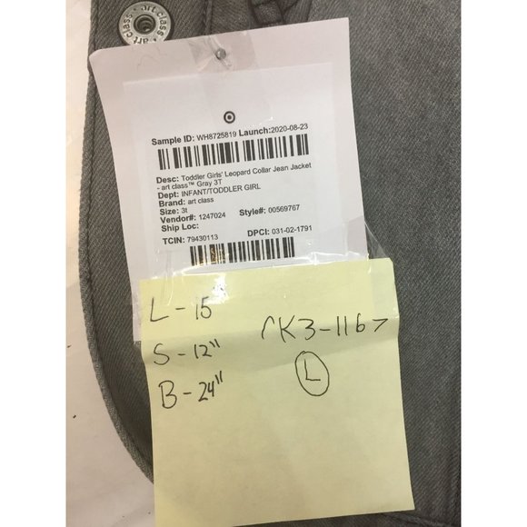 Toddler Girls' Leopard Collar Jean Jacket Size 3T - Picture 10 of 10